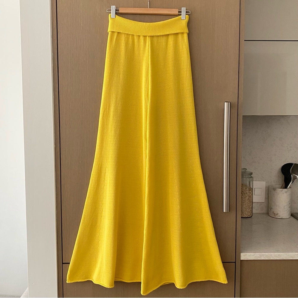 Zara knit wide leg flare pant